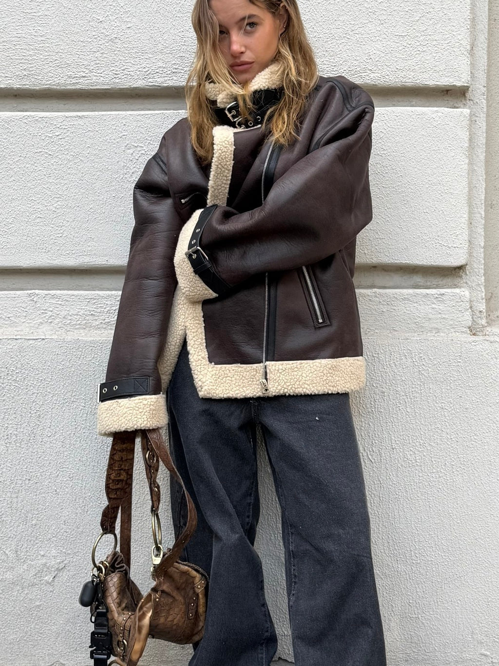 Campera Gamulán Oversize Aviador – Estilo vintage con abrigo premium